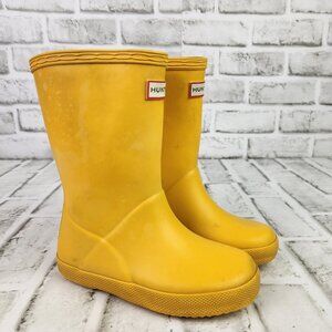 Hunter Original First Classic Youth 10 Boys / 11 Girls Yellow Pull-On Rain Boots